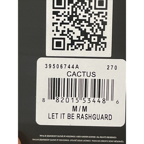 Body Glove Smoothies Let It Be Crop Long-Sleeve Rash Guards Cactus Medium NWT - Picture 5 of 7